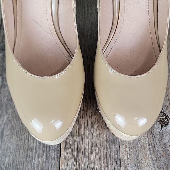 Steve Madden Marryy patent leather wedge espadrilles Size 9 - Picture 3 of 10
